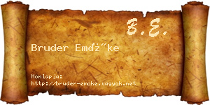 Bruder Emőke névjegykártya